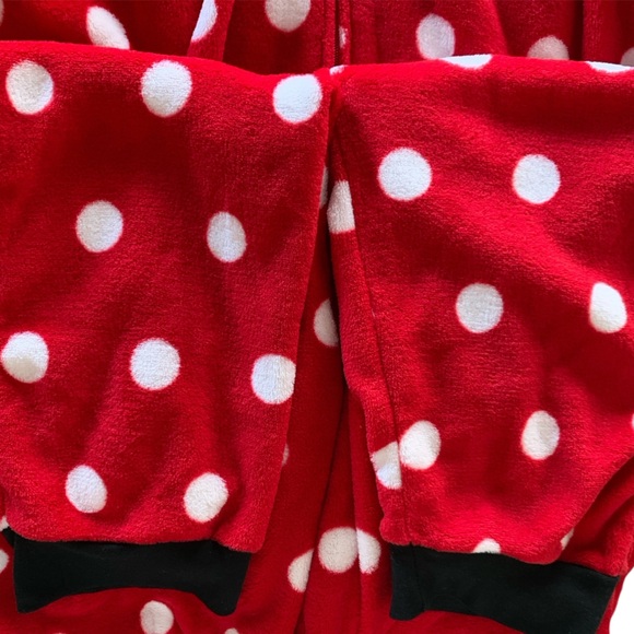 Disney Minnie Mouse Red White Polka Dot Onesie Pajamas Women Size XL (16-18) - Picture 4 of 6